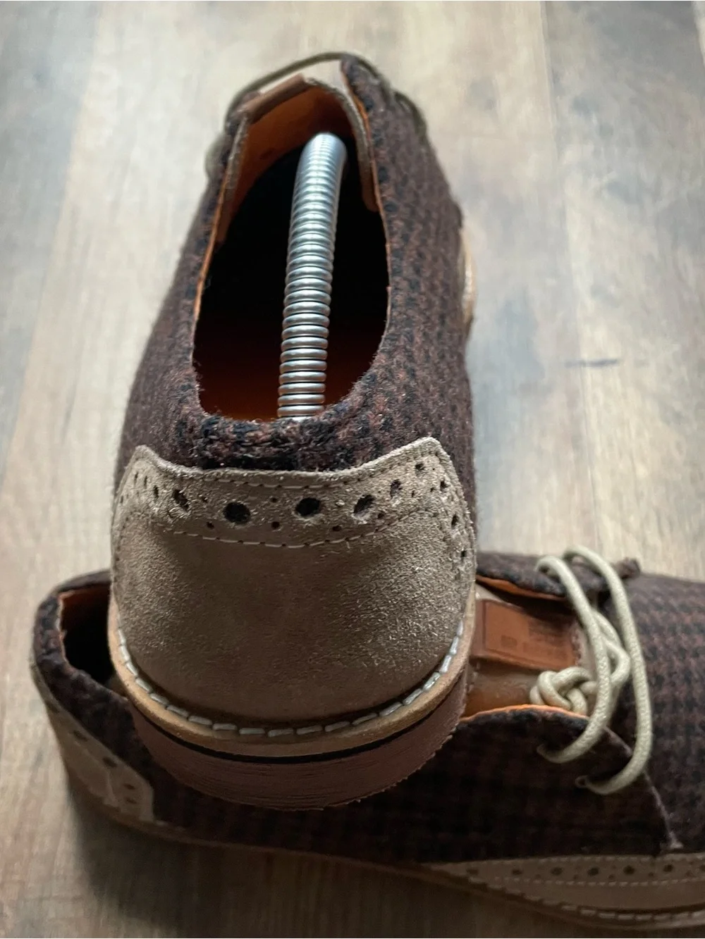 Ben Sherman Brown Houndstooth & Tan Wingtip Derby
